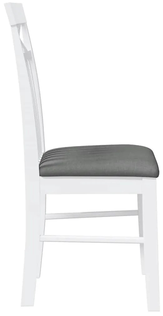 Cadeiras de jantar com almofadões 2 pcs madeira maciça branco