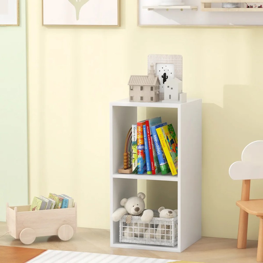 Estante com 2 cubos anti-inclinação 35 x 33 x 33 x 69,5 cm Branco