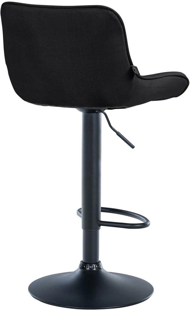 Banco alto em tecido com estrutura preta 85-106 x 49 x 51 cm preto