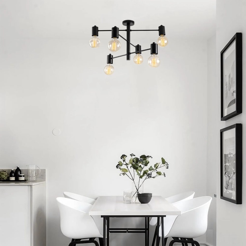 Candeeiro de Teto Hexa – Preto – 61 x 61 cm