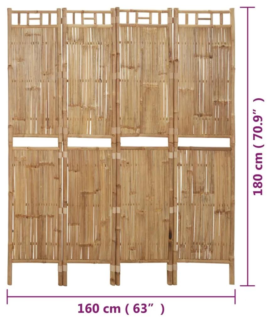 Biombo/divisória com 4 painéis 160x180 cm bambu