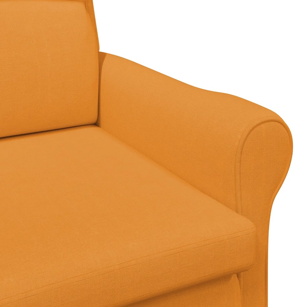Poltrona Moderna Amarela Escura Tecido Grande Ergonómica
