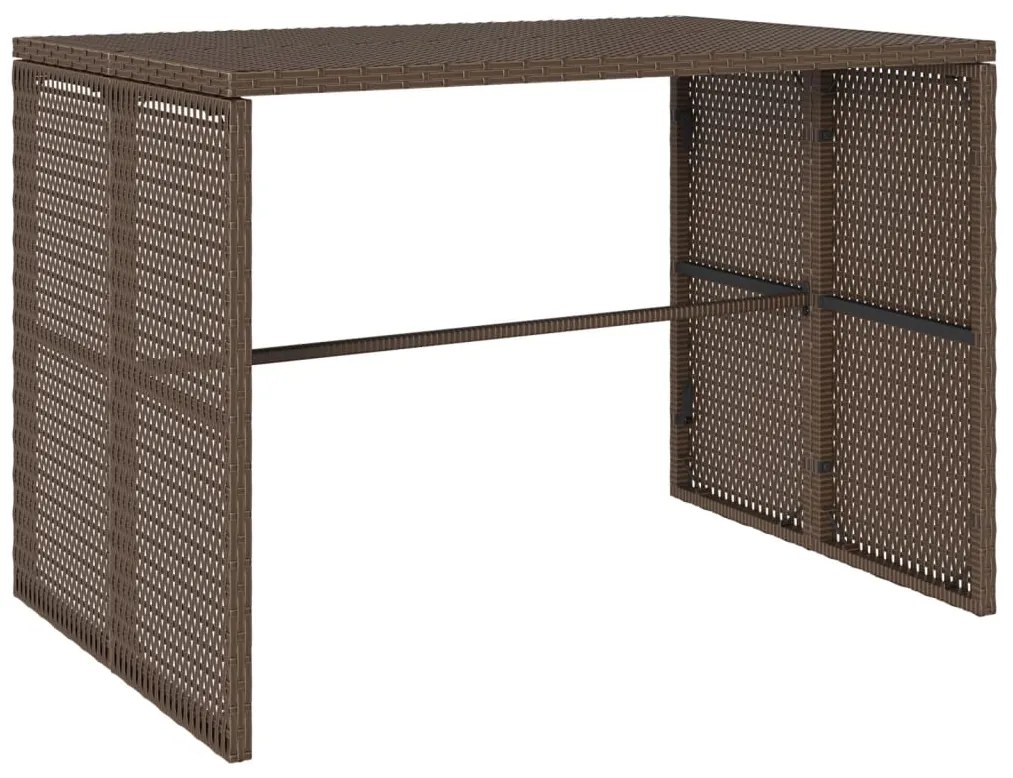 3 pcs conjunto jantar p/ jardim c/ almofadões vime PE castanho