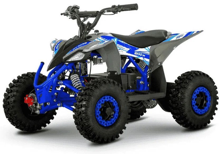 Mini Moto 4 elétrica para crianças velocidade até 25Km/h C/Limitador Ratte 1200W 48V Azul