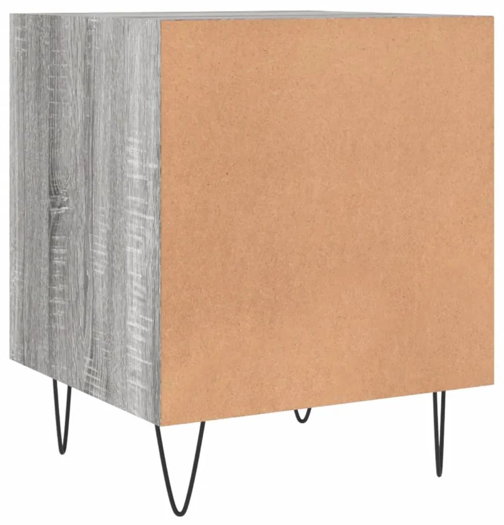 Mesa cabeceira 40x40x50 cm derivados de madeira cinzento sonoma