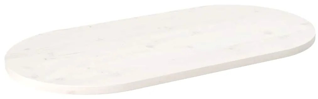 Tampo de mesa oval 110x55x2,5 cm pinho maciço branco
