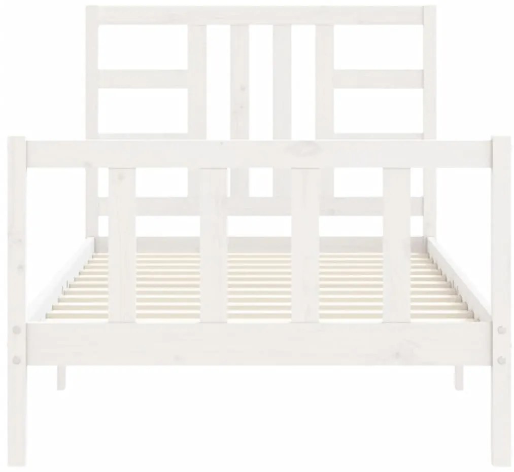 Cama sem colchão 100x200 cm madeira de pinho maciça branco