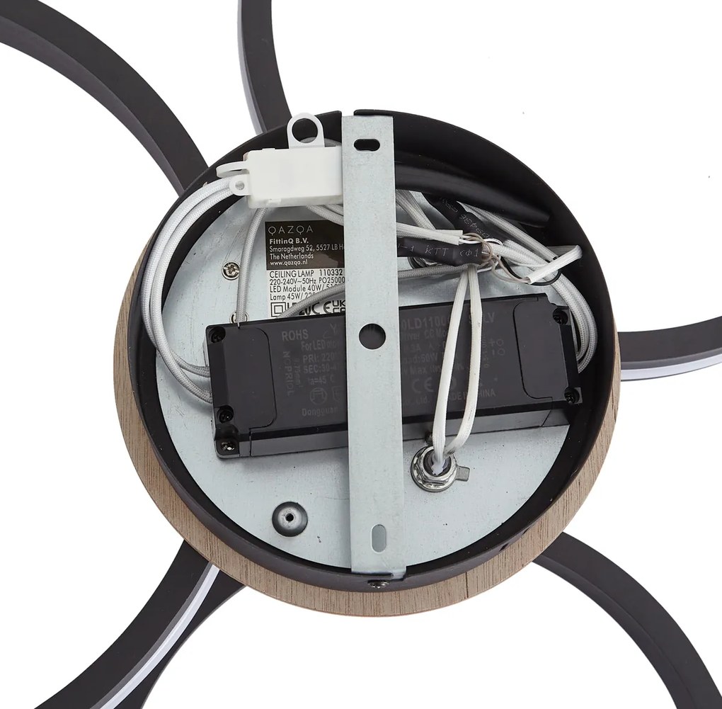 Plafon em madeira com LED regulável em 3 níveis 3 luzes - Navara