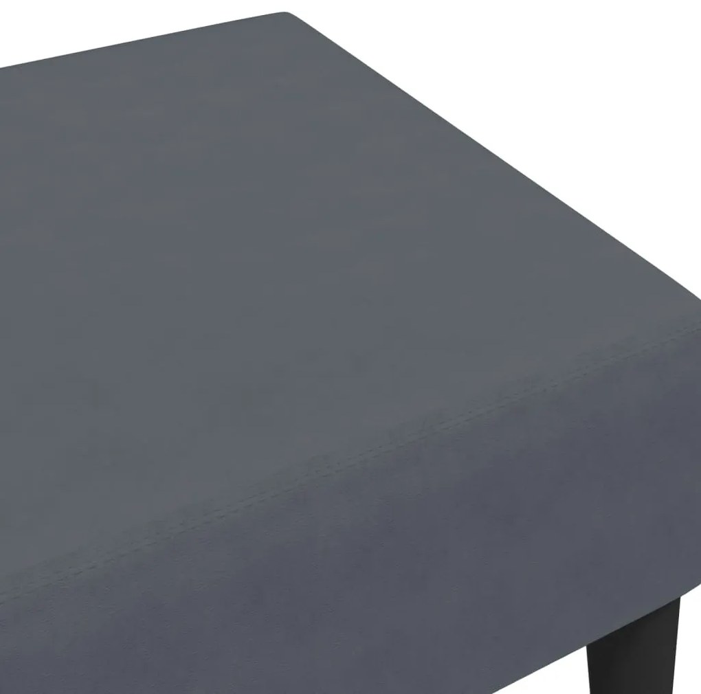Apoio de pés 77x55x31 cm veludo cinzento-escuro