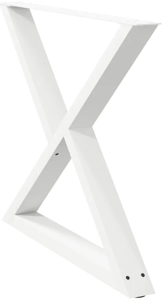 Pés para mesa de jantar 2 peças, branco, 90x(72-73,3) cm, aço