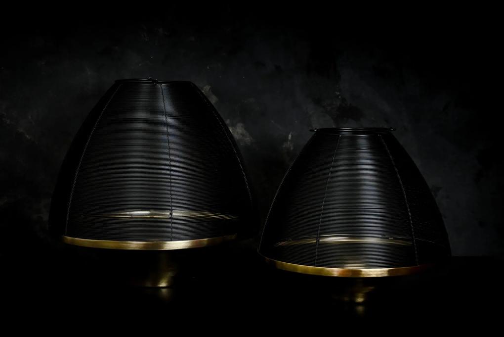 Lanternas de metal Preto e Dourado 26X24CM
