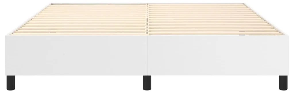 Estrutura de cama 160x200 cm couro artificial branco