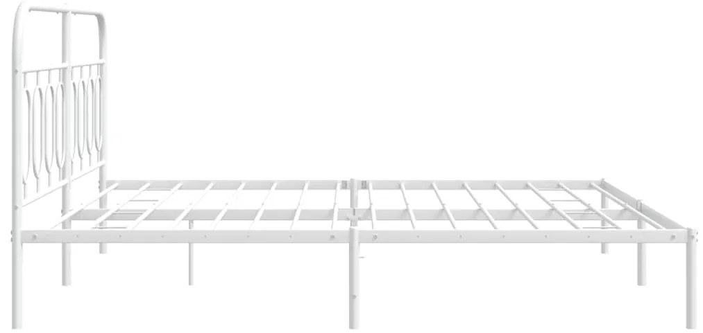 Estrutura de cama com cabeceira 183x213 cm metal branco