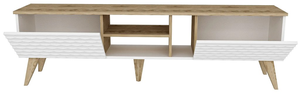 Móvel TV Egg – Branco Nogueira – 180 cm x 53 cm x 35 cm