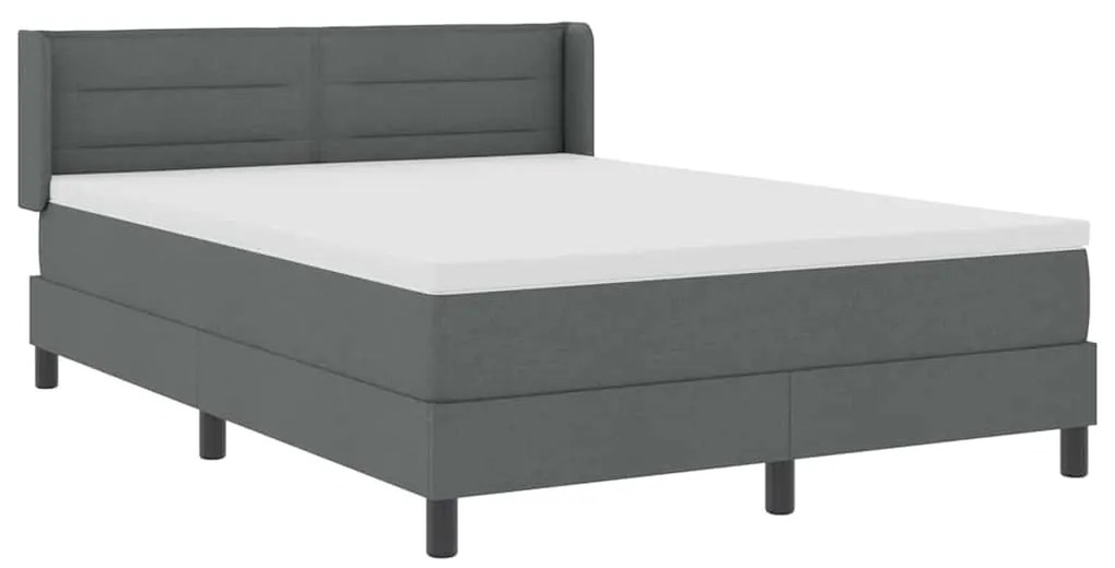 Cama Box com Colchão, Cinza Escuro, 160 x 200 cm, Tecido.
