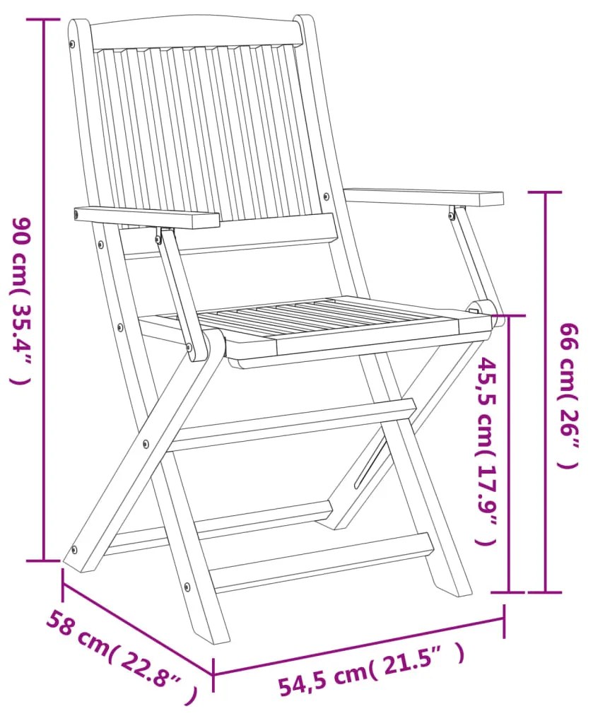 Cadeiras de jardim dobráveis 2 pcs 58x54,5x90 cm acácia maciça