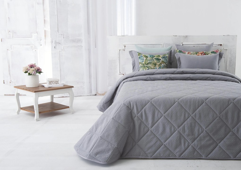 COLCHA EDREDOM DE PRIMAVERA - COLCHA COM ALMOFADAS DECORATIVAS 45x60 CM: Taupe 1 Almofada cheia 45x60 cm a jogo