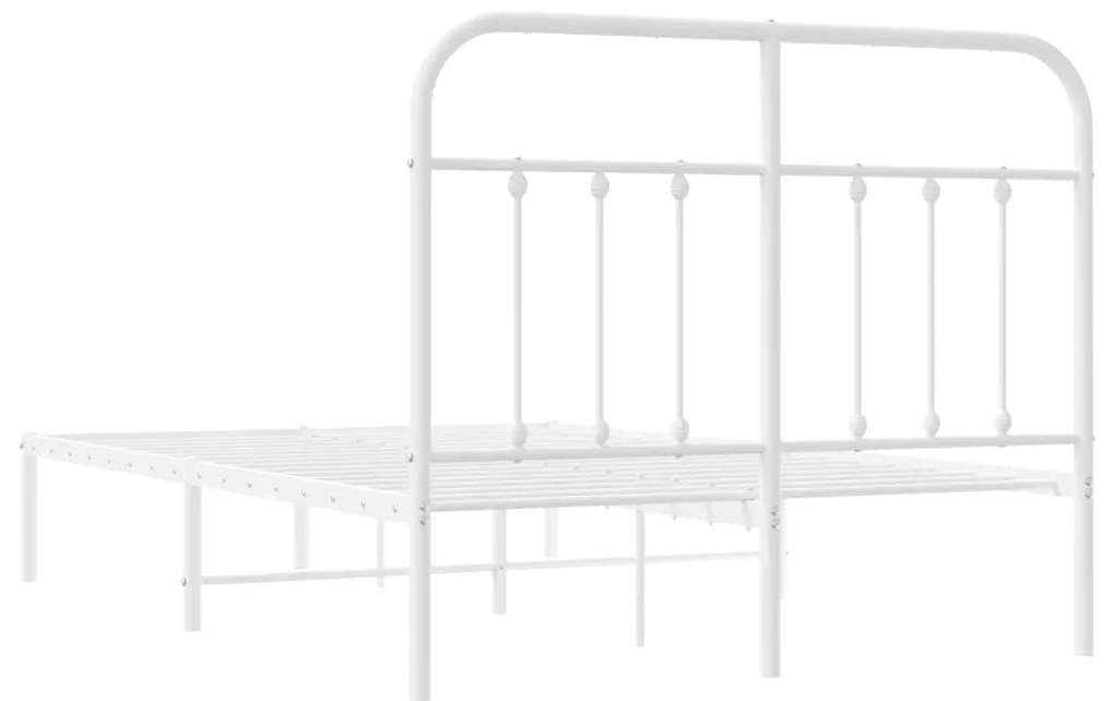 Estrutura de cama com cabeceira 120x200 cm metal branco