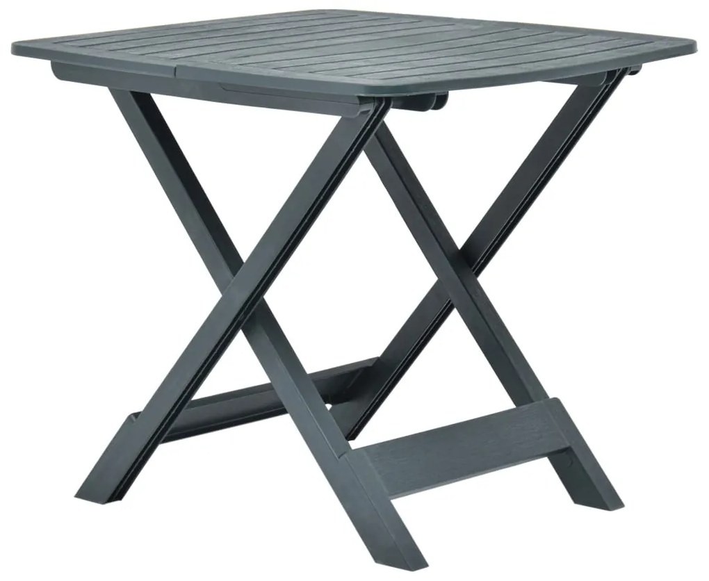 Mesa de jardim dobrável 79x72x70 cm plástico verde