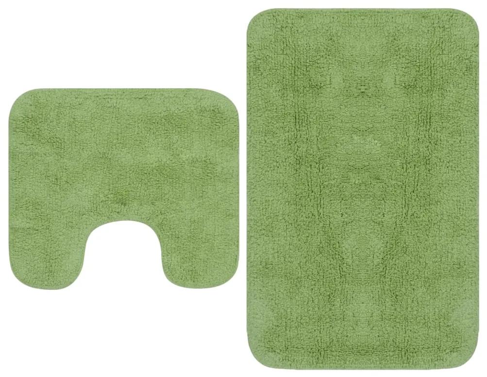 133233 vidaXL Conjunto tapetes de casa de banho 2 pcs tecido verde