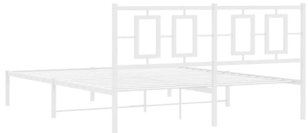 Estrutura de cama com cabeceira 150x200 cm metal branco