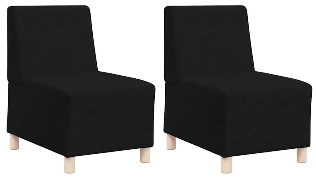 Cadeira de Sofá Cinza Claro 55 cm em Tecido 2 pcs Preto