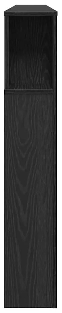 Cabeceira de Cômoda vidaXL em Carvalho Preto - 180x18.5x102.5 cm