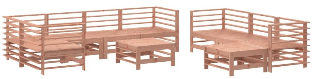 10 pcs conj. lounge jardim c/ almofadões madeira douglas maciça