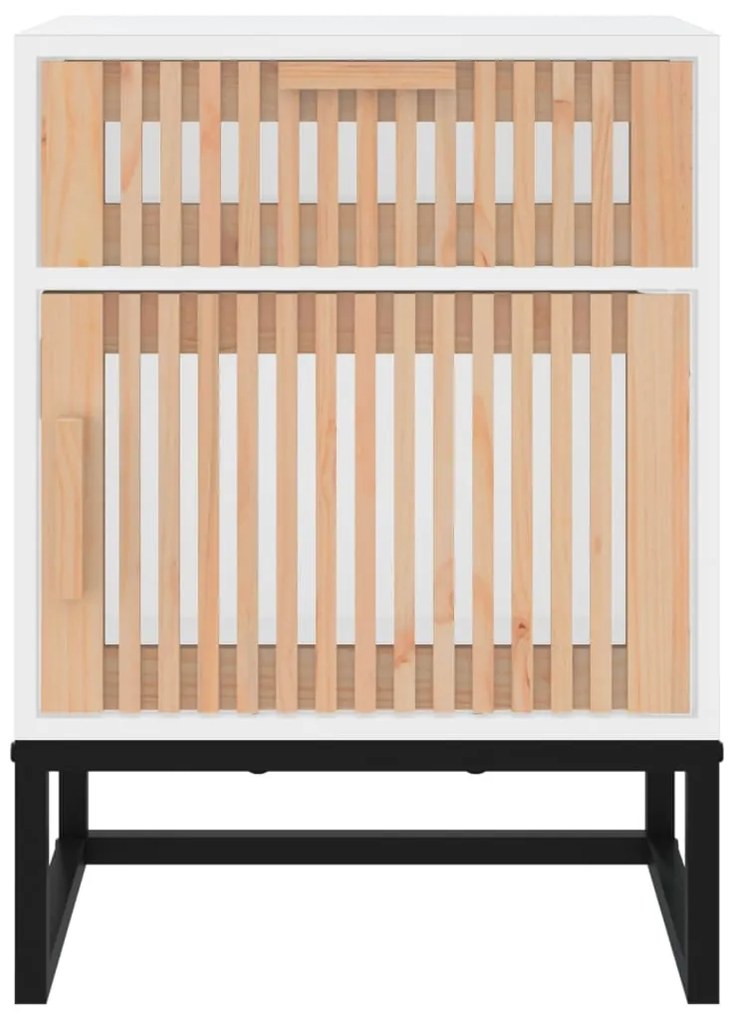 Mesa de cabeceira 40x30x55,5 cm derivados madeira/ferro branco