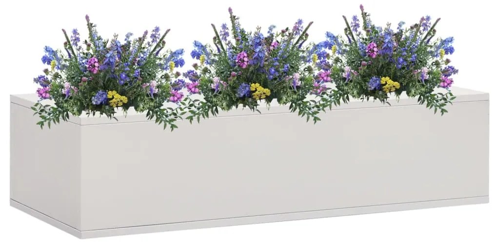 vidaXL Floreira para escritórios 90x40x23 cm aço cinzento-claro