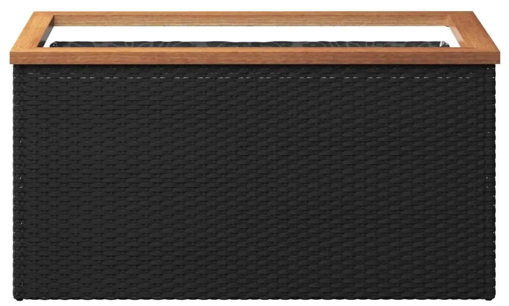 Vaso/floreira 80x40x40 cm vime PE preto