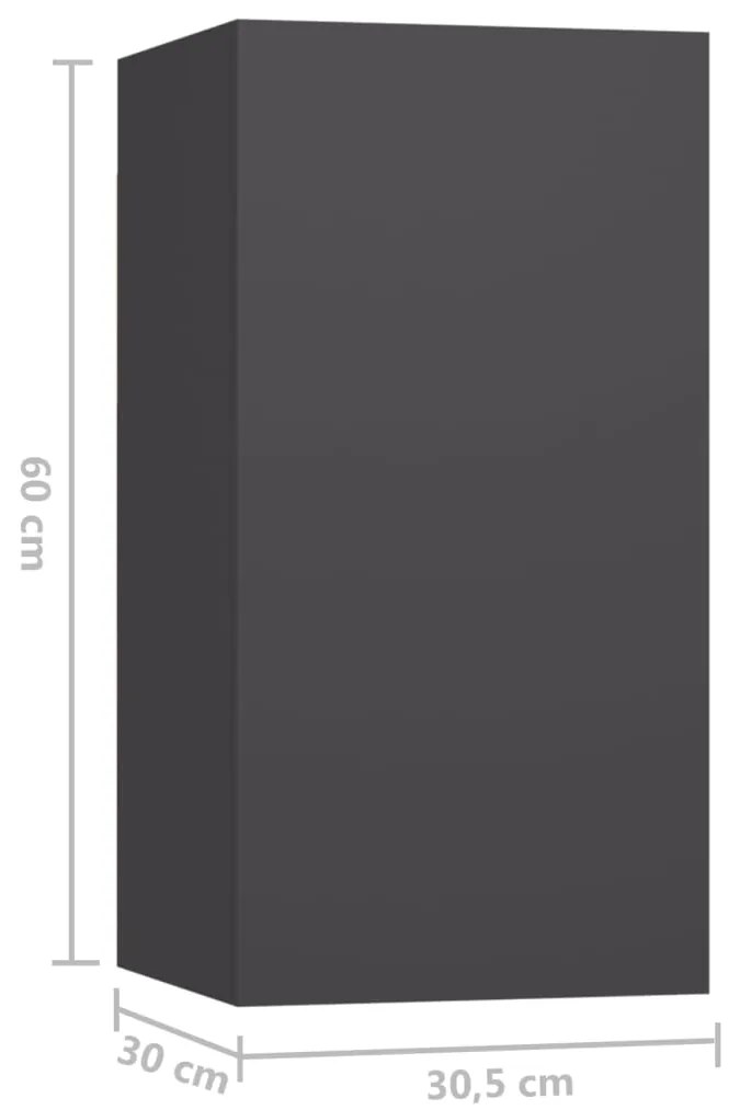 Móveis de TV 7 pcs 30,5x30x60 cm derivados de madeira cinzento