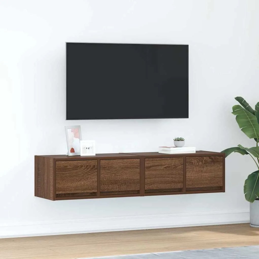 vidaXL Móveis de TV 2pcs 60x31x25,5cm deriv. madeira carvalho castanho