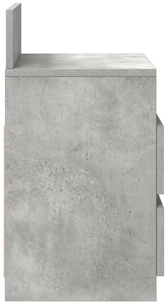 Mesa de cabeceira com 2 gavetas 40x33x60 cm cinzento cimento