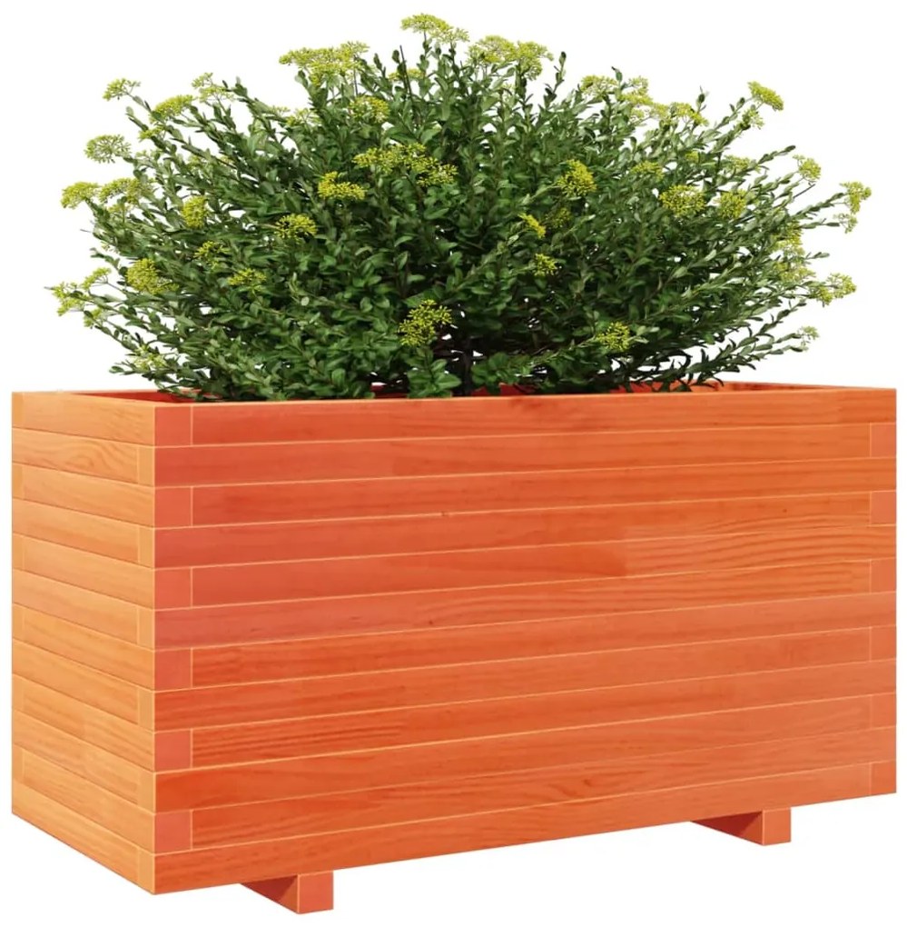 Vaso/floreira de jardim 90x40x49,5 cm pinho maciço castanho mel