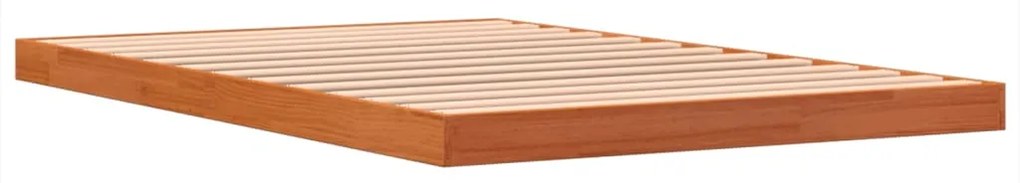 Estrutura de cama 120x190 cm madeira pinho maciça castanho cera