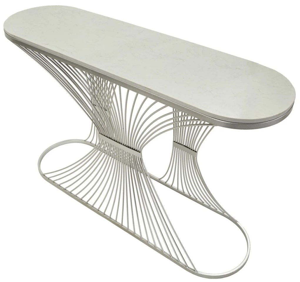 MESA DE CONSOLA 120X35X79 CM PRATEADA