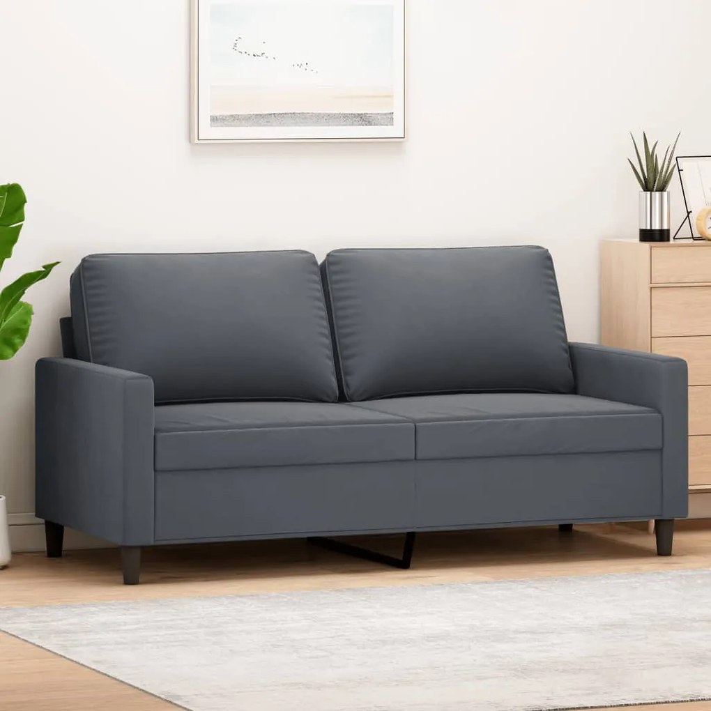 vidaXL Sofá de 2 lugares 140 cm veludo cinza-escuro