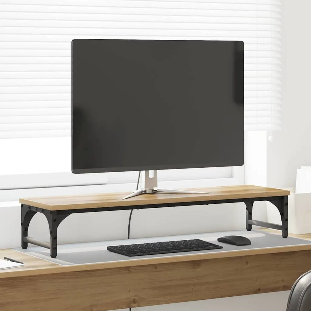 vidaXL Suporte para Monitor Carvalho Artesanal 85 x 23 x 15,5 cm