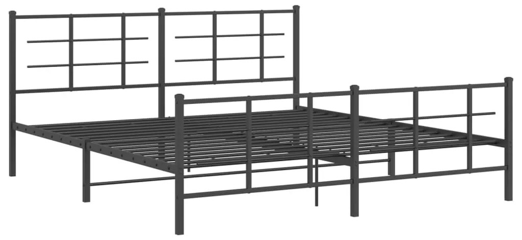 Estrutura de cama sem colchão com pés 180x200 cm preto