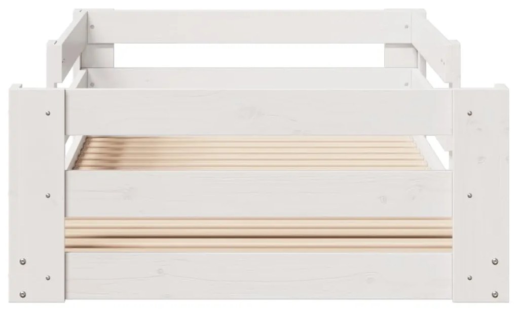 Cama sem colchão 100x200 cm madeira de pinho maciça branco