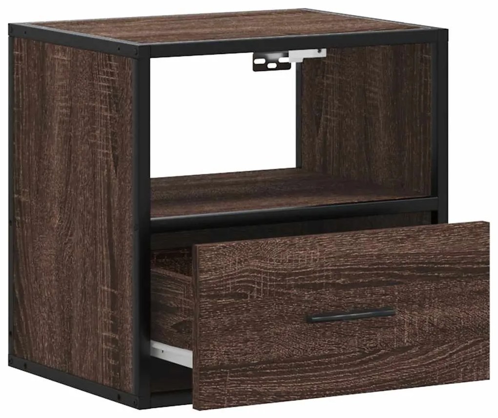 Mesa de cabeceira de parede 40x31x39,5 cm carvalho castanho