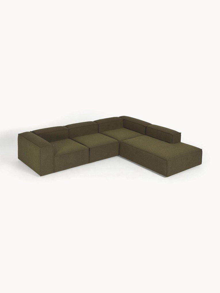 Sofá de canto modular em bouclé Lennon (4 lugares)
