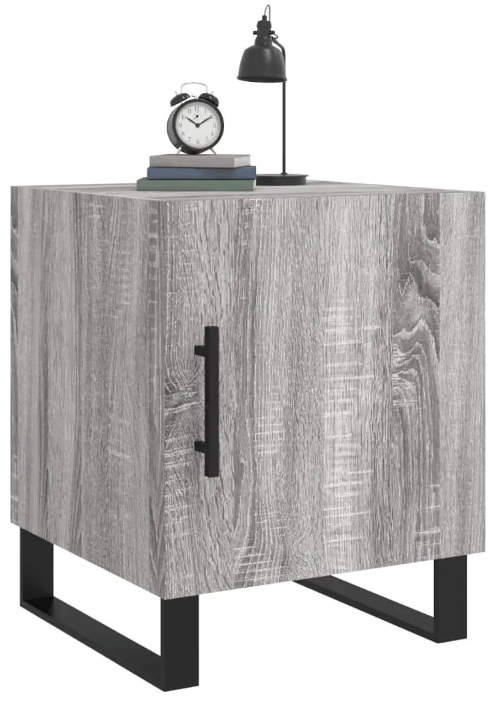 Mesa cabeceira 40x40x50 cm derivados de madeira cinzento sonoma