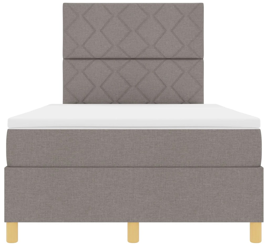 Cama Box Spring com Colchão Taupe 120x200 cm Tecido