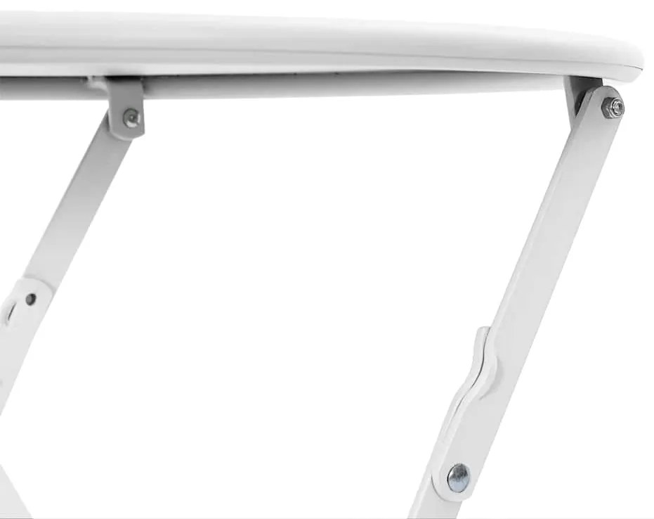 Mesa bistrô dobrável branca Ø50 x 71 cm em aço revestido a pó.