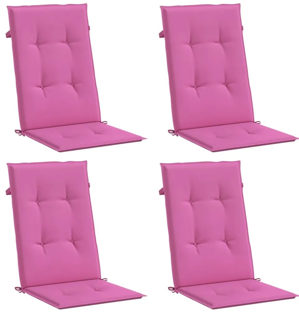 Almofadões cadeira de encosto alto 4 pcs tecido rosa
