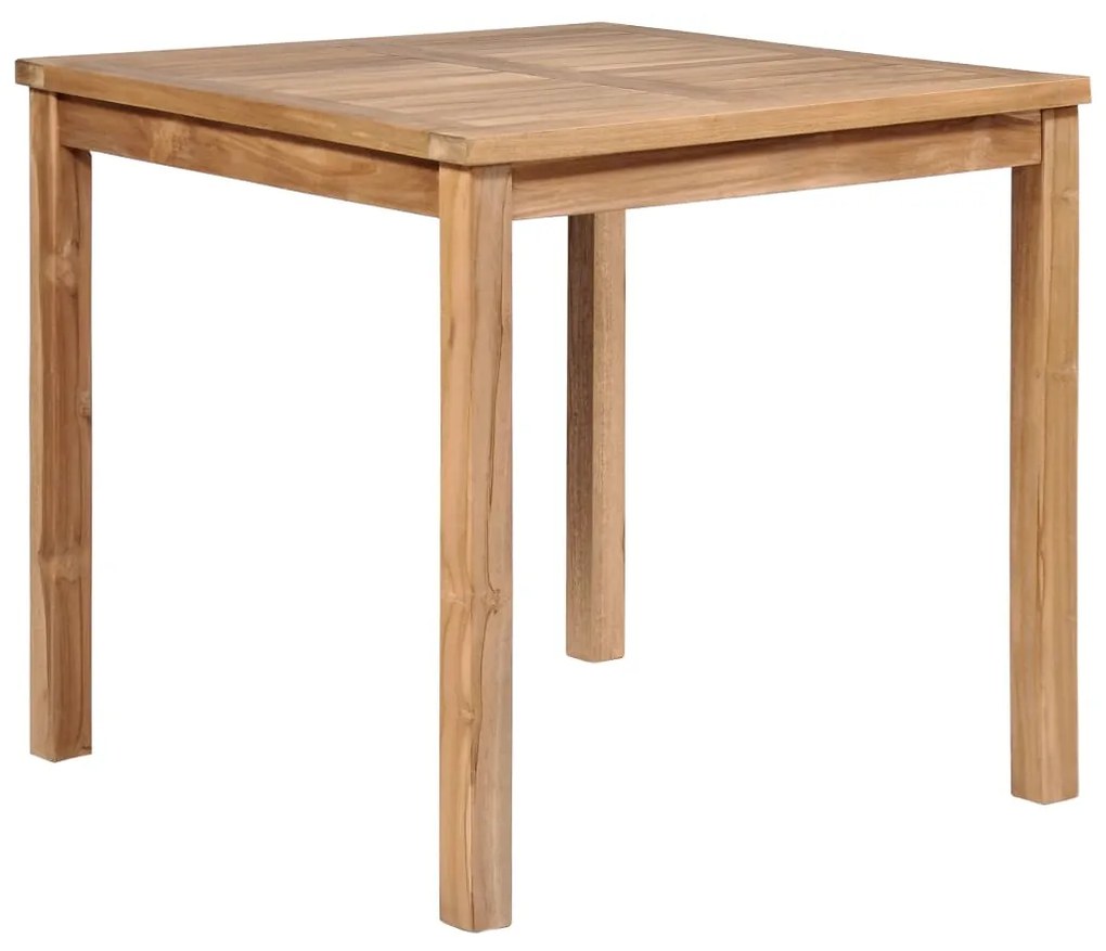 vidaXL Mesa de jardim 80x80x77 cm madeira teca maciça