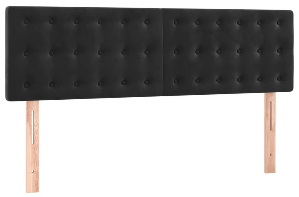 Cama box spring c/ colchão/LED 140x190 cm veludo preto