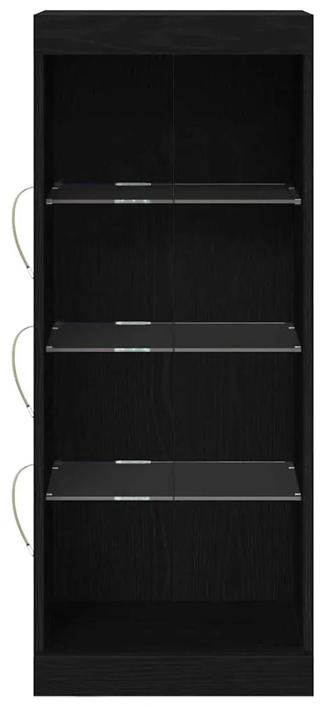 Buffet com Luzes LED Carvalho Preto 41x37x100 cm